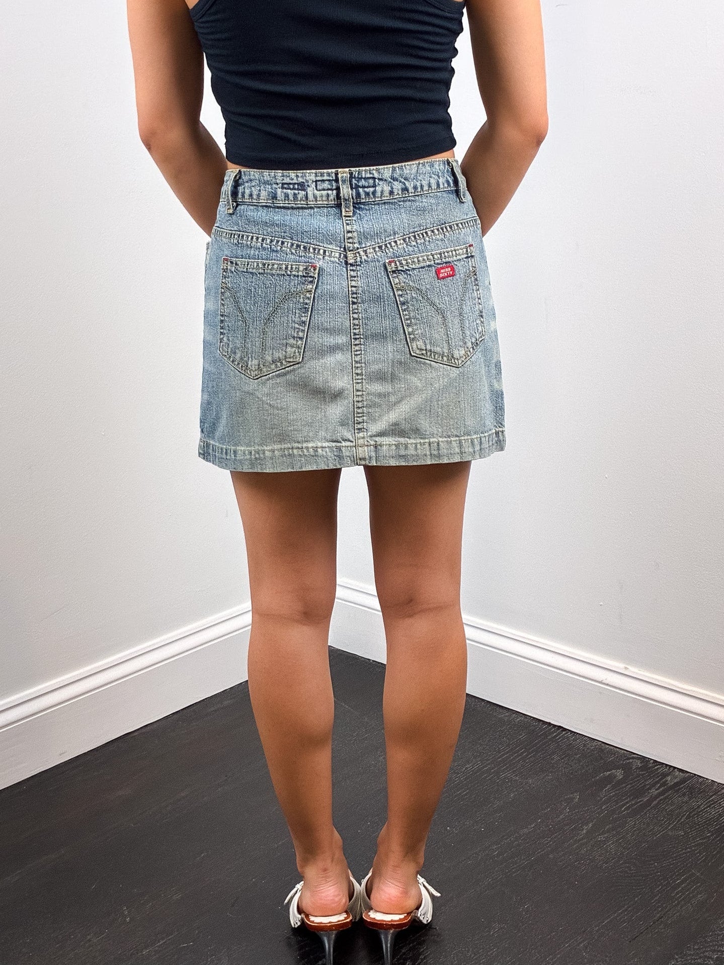 Miss Sixty 2000s Light Wash Low Rise Denim Mini Skirt - XS/S
