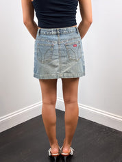 Miss Sixty 2000s Light Wash Low Rise Denim Mini Skirt - XS/S