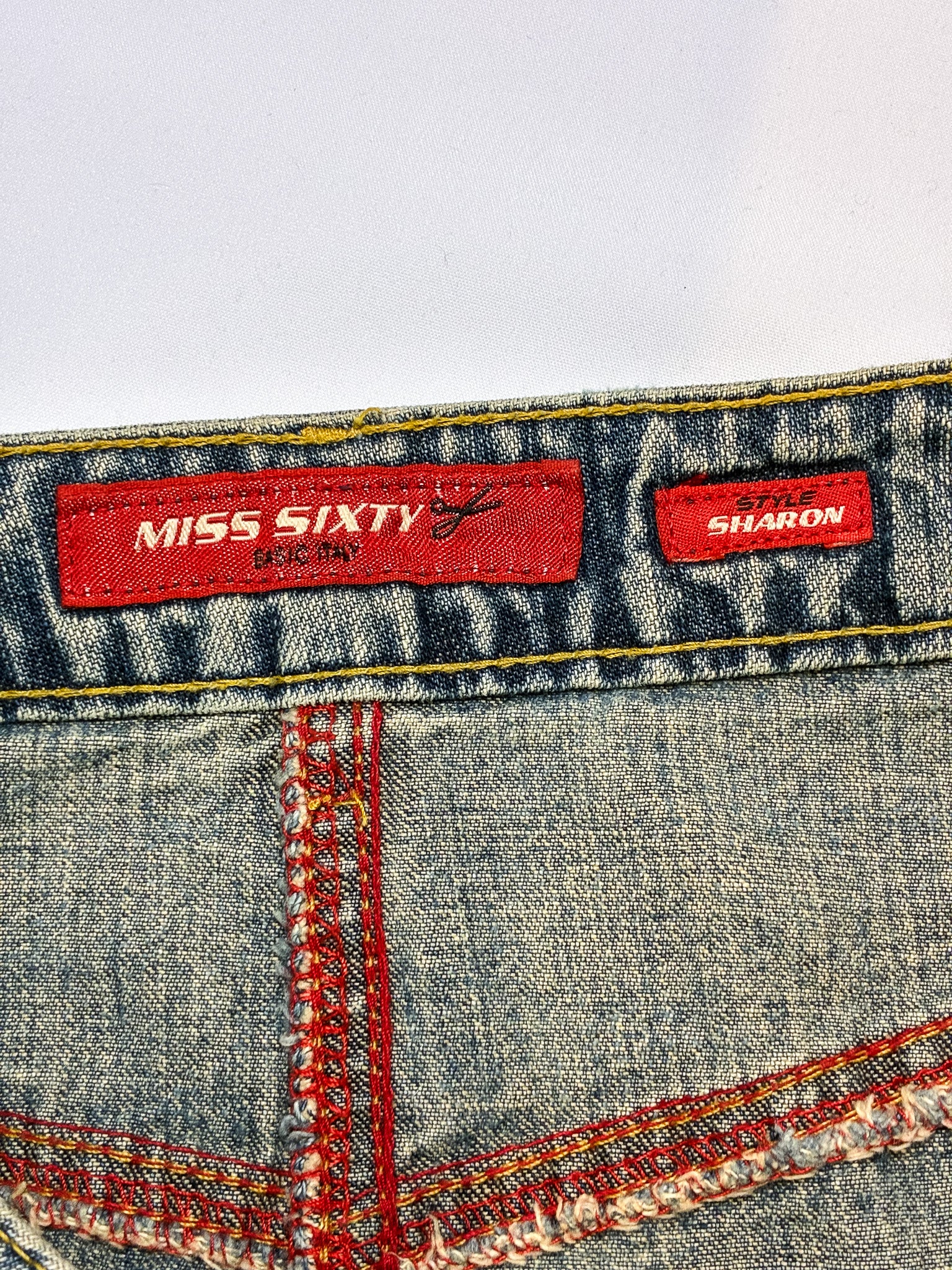 Miss Sixty 2000s Light Wash Low Rise Denim Mini Skirt - XS/S