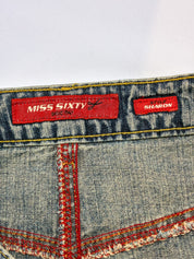 Miss Sixty 2000s Light Wash Low Rise Denim Mini Skirt - XS/S