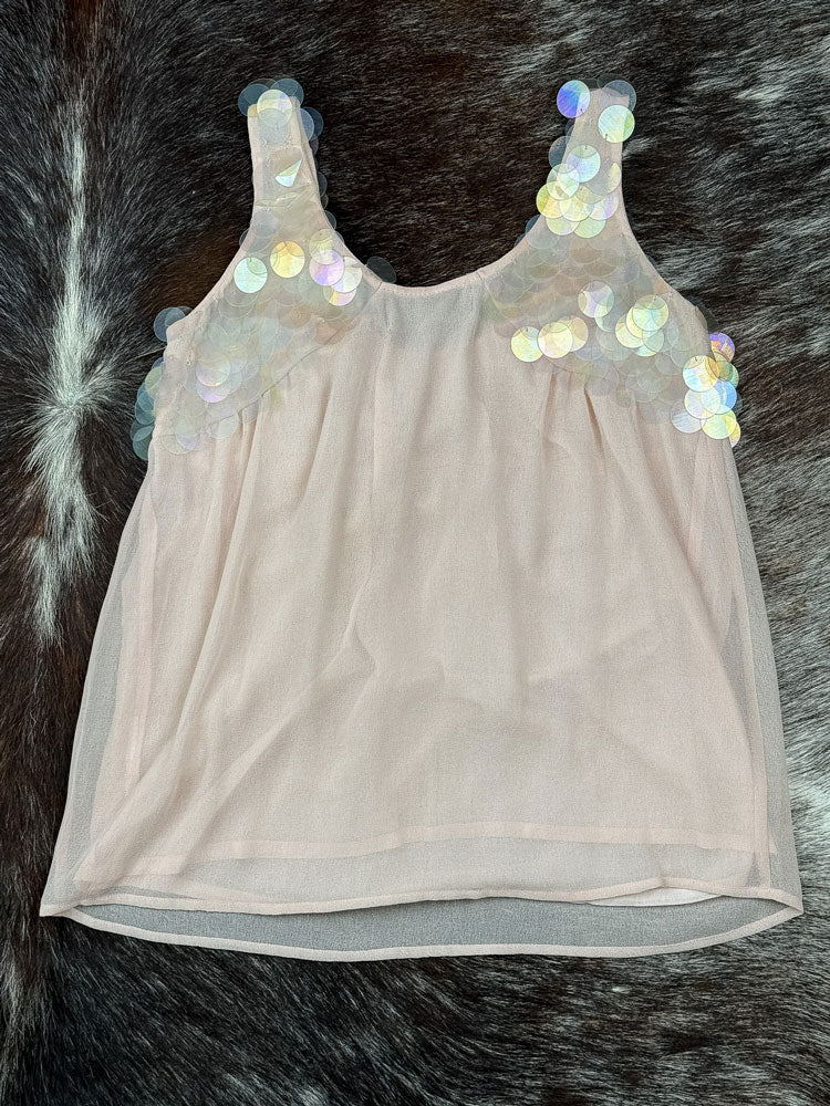 Italian Vintage 2000s Iridescent Sequin Tank