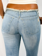 La Placa Jeans 2000s Rhinestone Star Stud Embellished Flare Jeans - S/M
