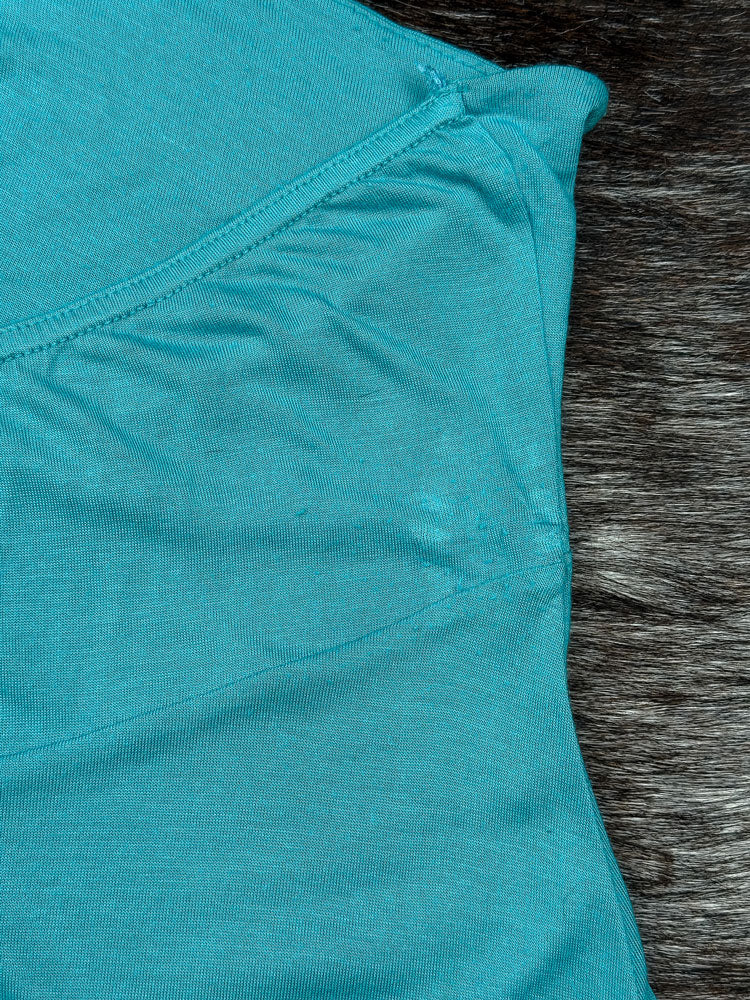 2000s Turquoise Beaded Halter Top