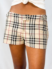 Burberry 2000s Nova Check Low Rise Shorts - XS/S