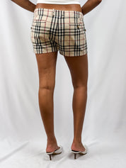 Burberry 2000s Nova Check Low Rise Shorts - XS/S