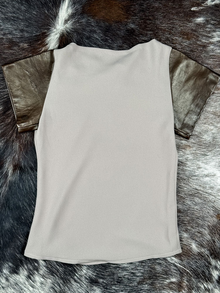 Italian 2000s Mother of Pearl Taupe Top