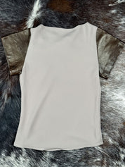 Italian 2000s Mother of Pearl Taupe Top