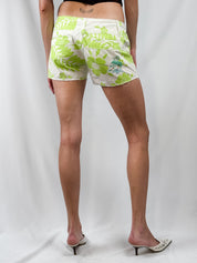 Custo Barcelona 2000s Green Floral Low Rise Shorts - S/M