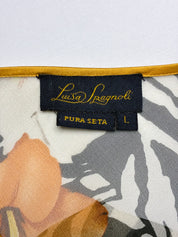 Luisa Spagnoli 2000s Sheer Silk Animal Floral Print Tunic - S/M
