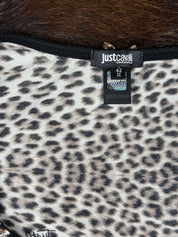 Just Cavalli 2000s Leopard Lace-Trim Tee