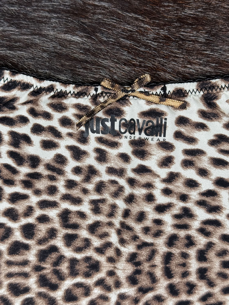 Just Cavalli 2000s Leopard Lace-Trim Tee