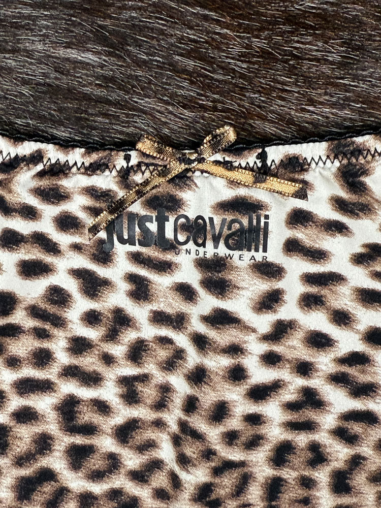 Just Cavalli 2000s Leopard Lace-Trim Tee