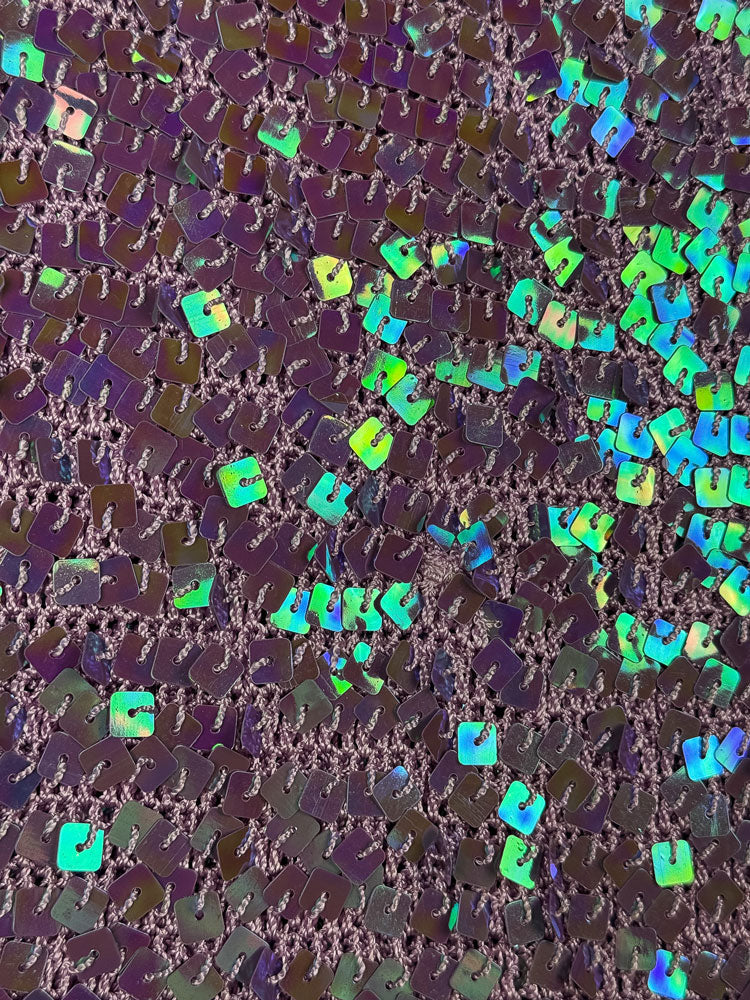 Vintage Purple Crochet Sequin Tank