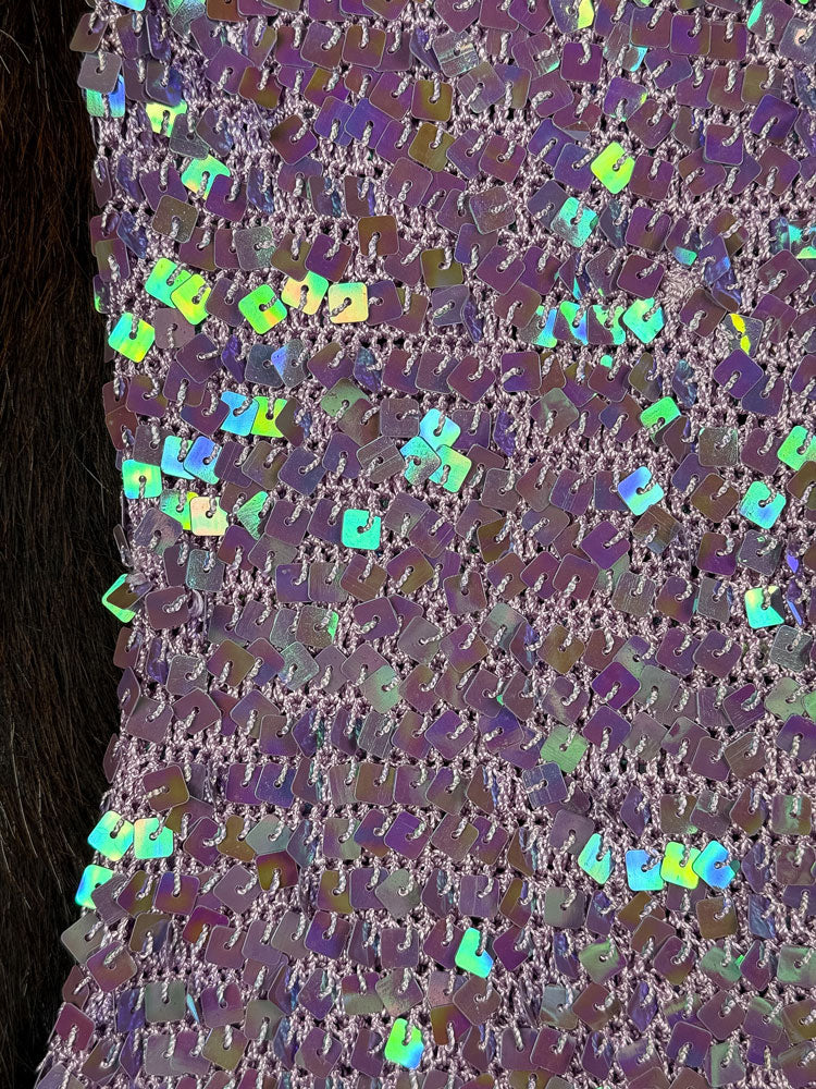 Vintage Purple Crochet Sequin Tank