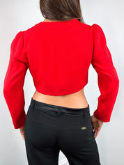 Sonia Rykiel 1980s Red Puff Shoulder Tie-Front Bolero - S