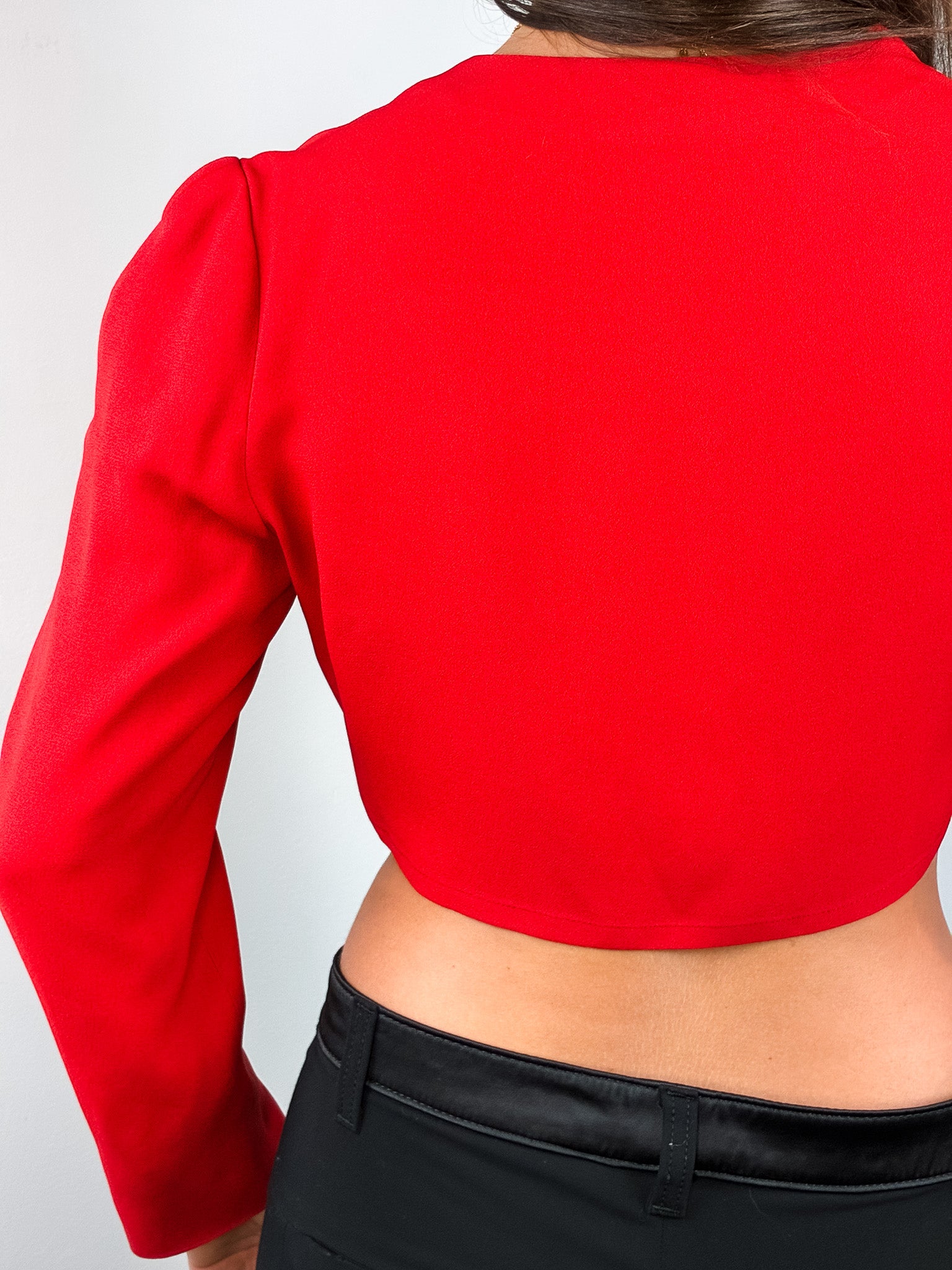 Sonia Rykiel 1980s Red Puff Shoulder Tie-Front Bolero - S