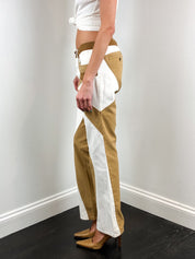 Just Cavalli 2000s White & Tan Colorblock Star-Panel Jeans - W29