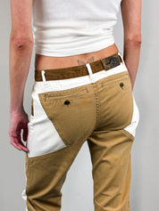 Just Cavalli 2000s White & Tan Colorblock Star-Panel Jeans - W29