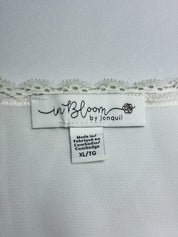 In Bloom by Jonquil Ivory Floral Embroidered Chiffon Robe and Slip Set - M