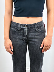 Andrew Mackenzie 2000s Black Acid Wash Buckle Ankle Jeans - W24