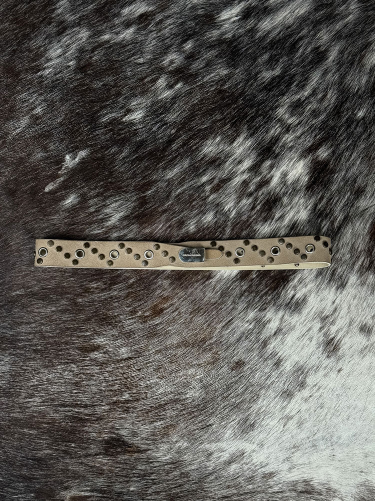 Dolce & Gabbana 2000s Studded Taupe Suede Belt