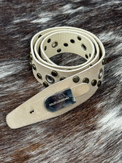 Dolce & Gabbana 2000s Studded Taupe Suede Belt