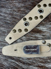 Dolce & Gabbana 2000s Studded Taupe Suede Belt