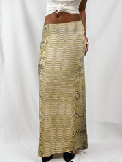 Roberto Cavalli Freedom 2000s Python Print Low Rise Maxi Skirt - XS/L