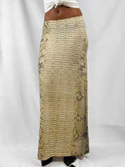 Roberto Cavalli Freedom 2000s Python Print Low Rise Maxi Skirt - XS/L