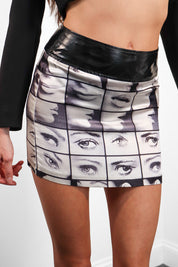 Miss Sixty 2000s Black & White Photo Print Mini Skirt - S