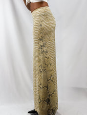 Roberto Cavalli Freedom 2000s Python Print Low Rise Maxi Skirt - XS/L
