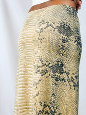 Roberto Cavalli Freedom 2000s Python Print Low Rise Maxi Skirt - XS/L