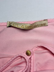 Class Roberto Cavalli 2000s Pink Halter Flounce Midi Dress - S/M