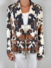 Just Cavalli 2000s Cow Print Cotton Blazer - L
