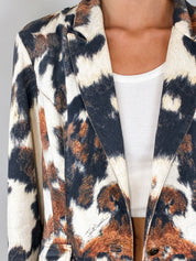 Just Cavalli 2000s Cow Print Cotton Blazer - L