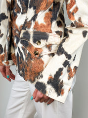 Just Cavalli 2000s Cow Print Cotton Blazer - L