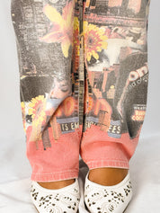 Roberto Cavalli 2000s Photo Collage Print Low-Rise Jeans - W29
