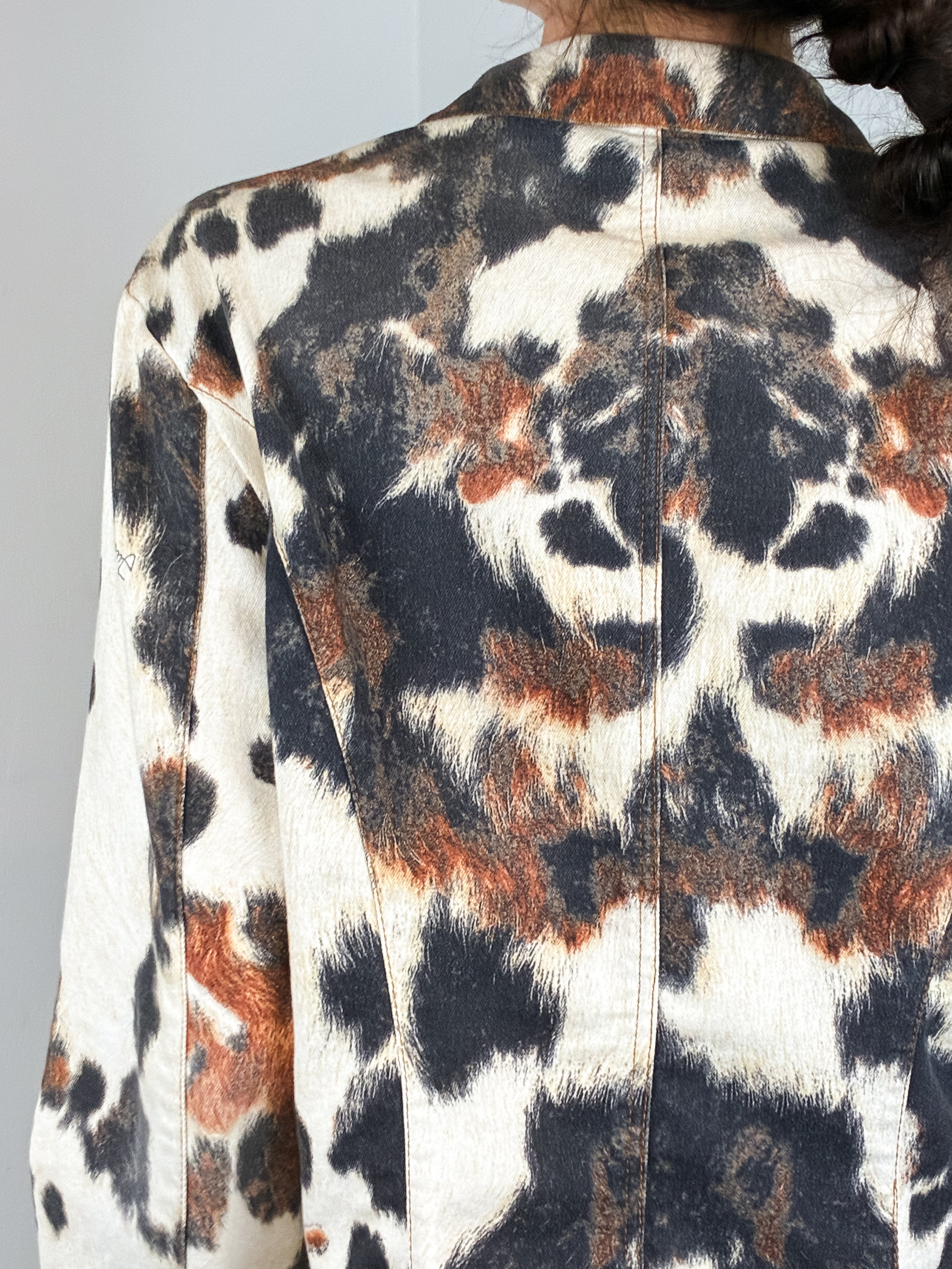 Just Cavalli 2000s Cow Print Cotton Blazer - L
