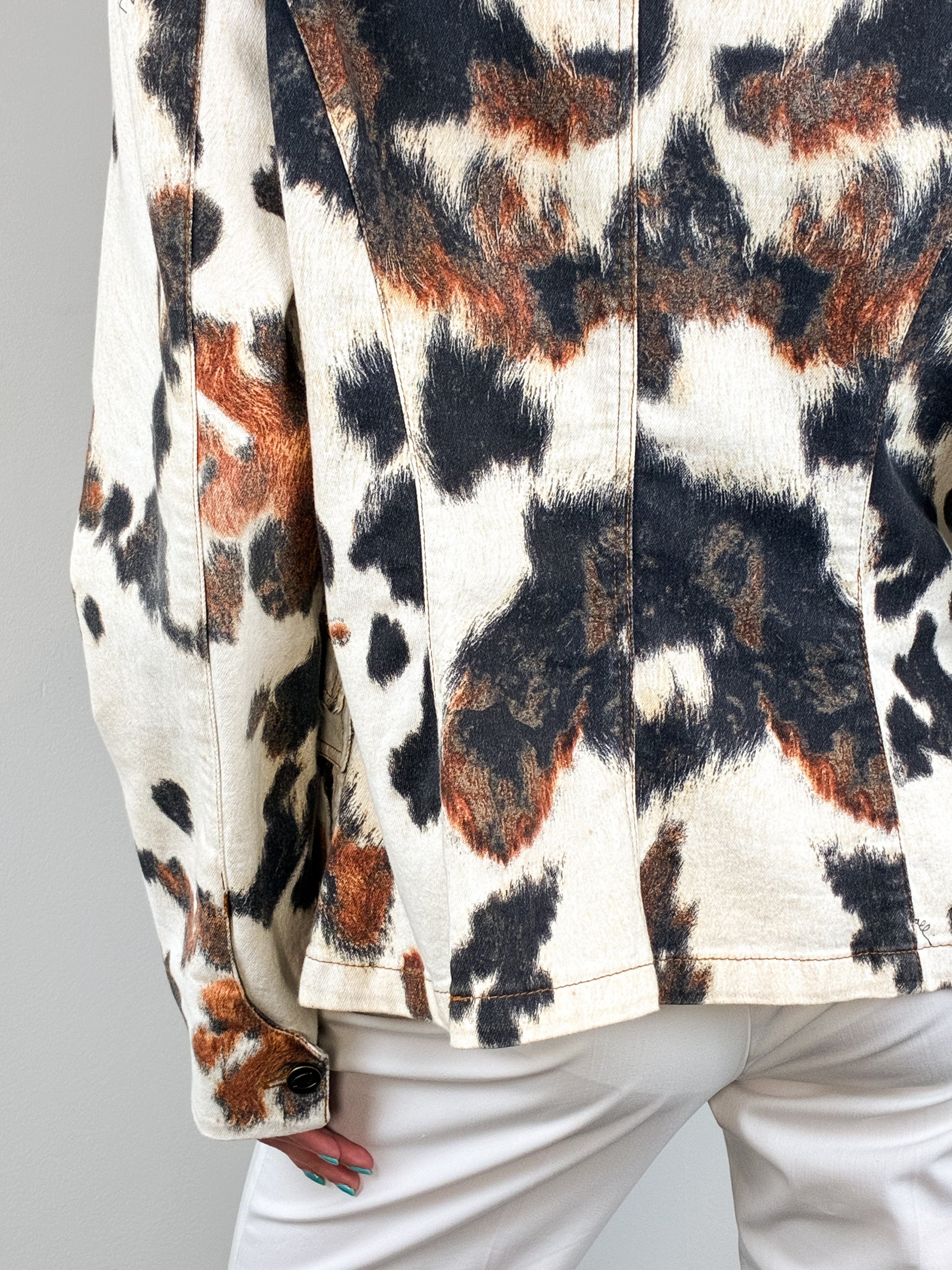 Just Cavalli 2000s Cow Print Cotton Blazer - L
