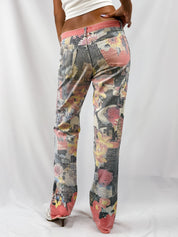 Roberto Cavalli 2000s Photo Collage Print Low-Rise Jeans - W29