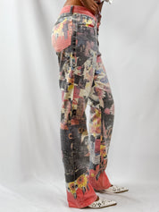 Roberto Cavalli 2000s Photo Collage Print Low-Rise Jeans - W29