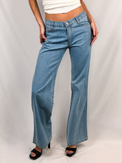 Morris Jeans Division 2000s Light Wash Wide Leg Jeans - W30