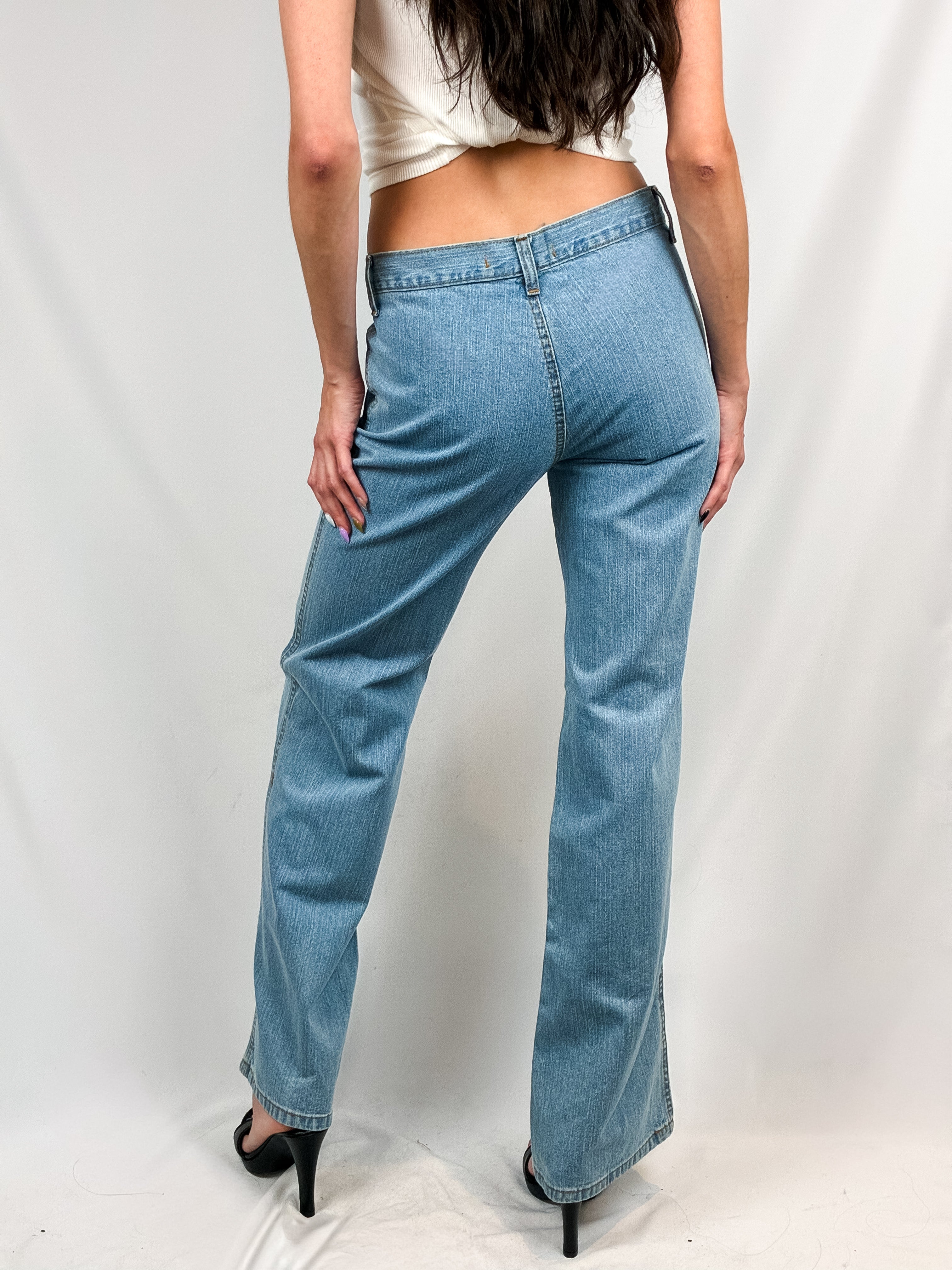 Morris Jeans Division 2000s Light Wash Wide Leg Jeans - W30