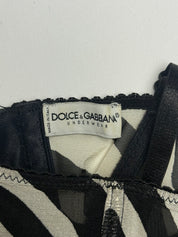Dolce & Gabbana 2000s Sheer Zebra Print Corset Top - S/M