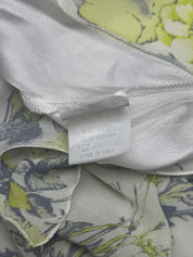 LIST Boutique 2000s White Floral Silk Cowl Neck Gown - S/M