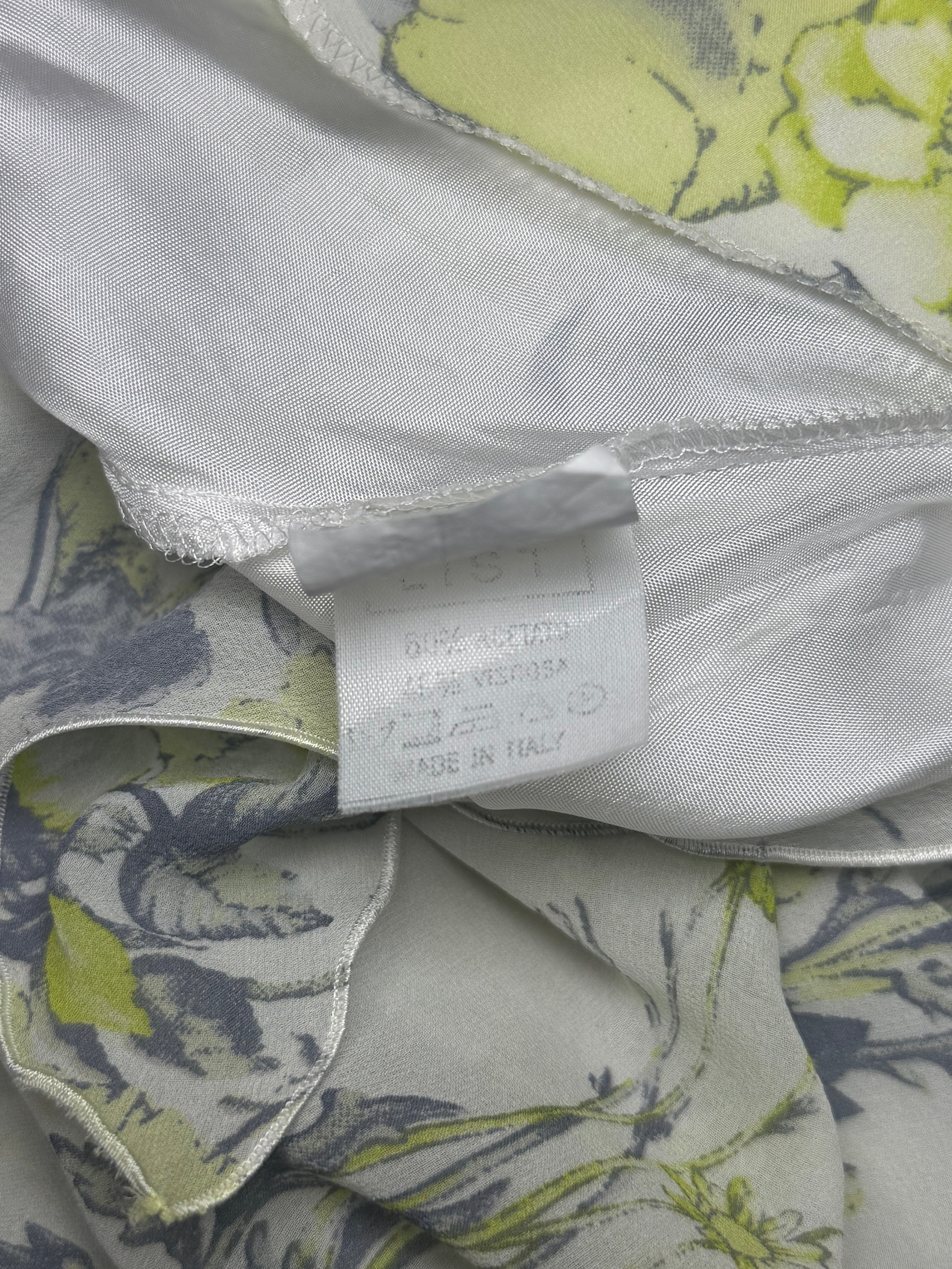 LIST Boutique 2000s White Floral Silk Cowl Neck Gown - S/M
