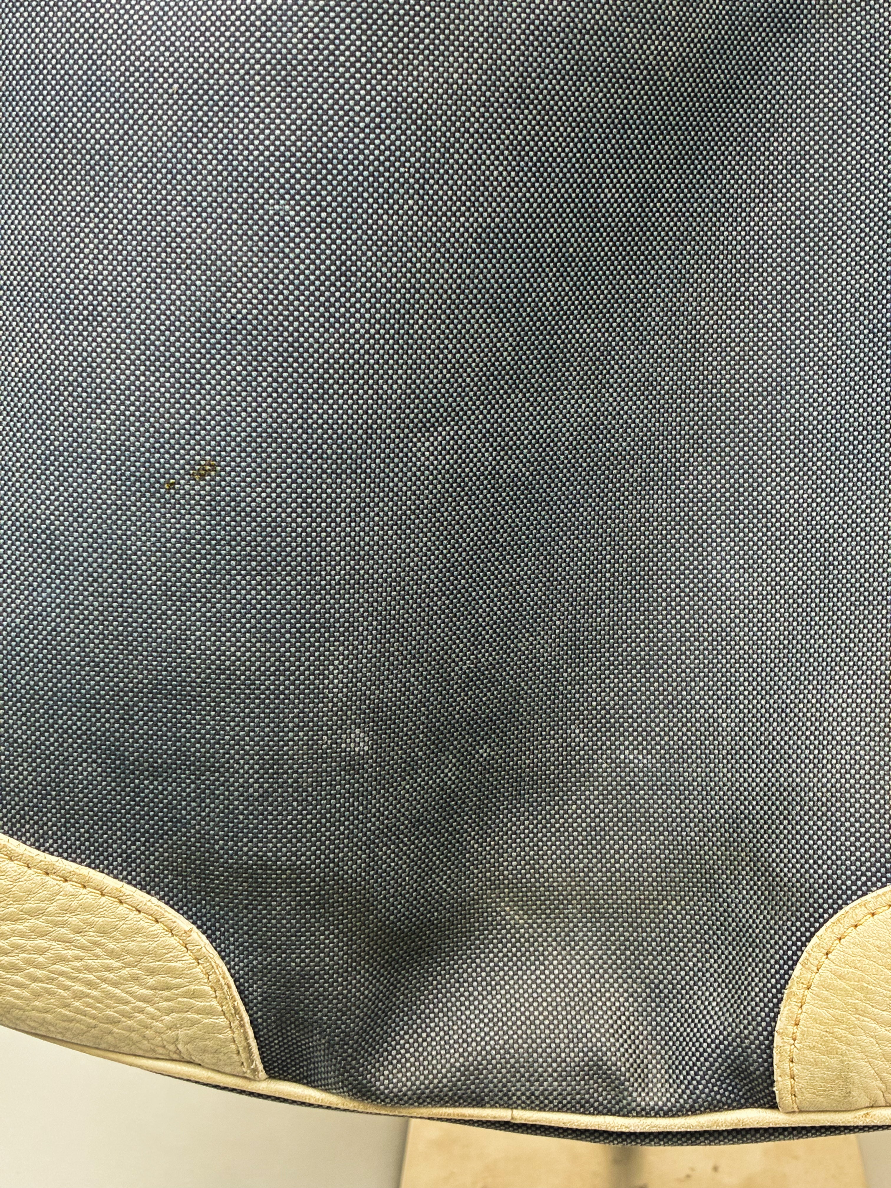 Prada 2000s Navy Denim Jacquard Logo Shoulder Bag