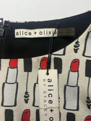 alice + olivia NWT Lipstick Print Jacquard Shift Dress - S
