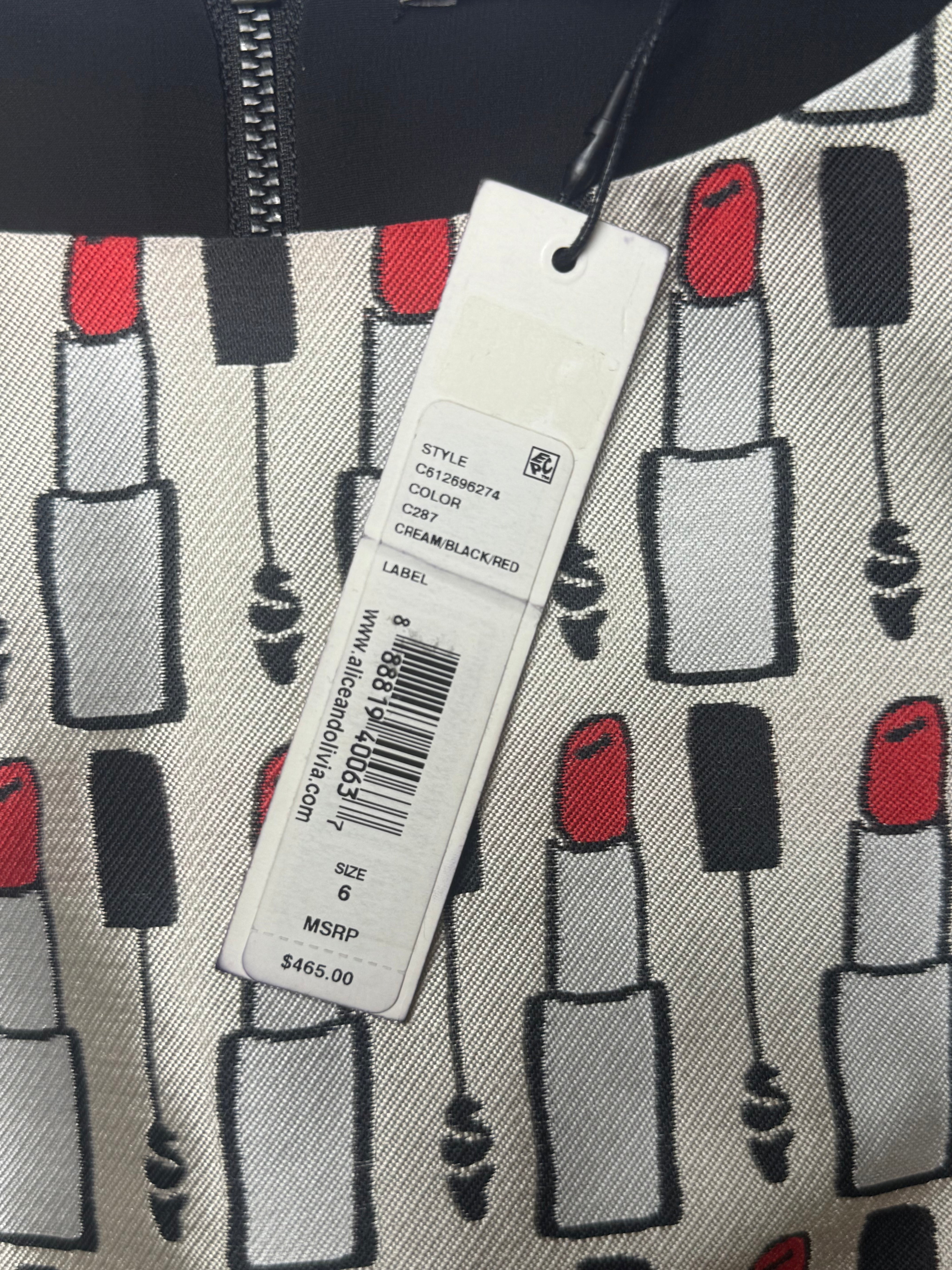 alice + olivia NWT Lipstick Print Jacquard Shift Dress - S