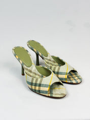 Burberry 2024 Sage Green Mews Check Slide Sandals - EU 37